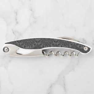Charcoal Mandala Waiter's Kurkentrekker