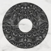 Charcoal Mandala Wijnglaslabel (Voorkant)