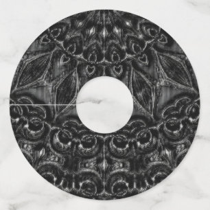 Charcoal Mandala Wijnglaslabel
