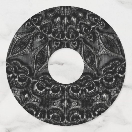 Charcoal Mandala Wijnglaslabel (Achterkant)