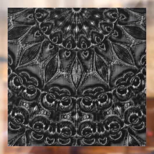 Charcoal Mandala Window Cling Raamsticker (Vel 2)