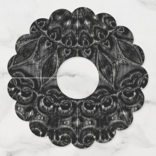 Charcoal Mandala Wine Glass Label