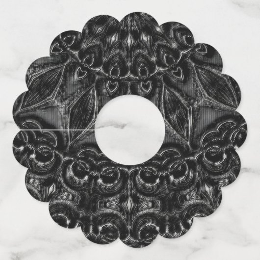 Charcoal Mandala Wine Glass Label (Voorkant)