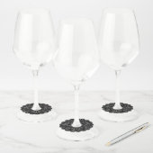 Charcoal Mandala Wine Glass Label (Set)