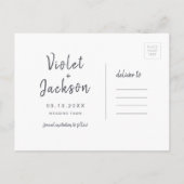 Charcoal minimalist script slaat de datum op aankondigingskaart (Achterkant)