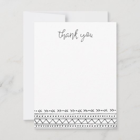 Charcoal Modern Boho bedankt Notitiekaartje (Voorkant)