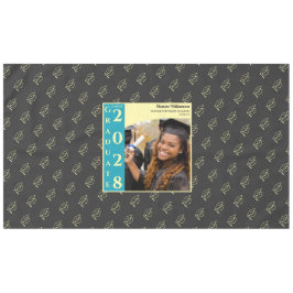 Charcoal Modern Graduation Photo Cap Pattern Tafelkleed