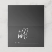 Charcoal Modern minimalist Wedding Table Number Plaatskaartje (Buitenkant ongevouwen)