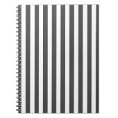 Charcoal Modern Stripes Notitieboek (Voorkant)