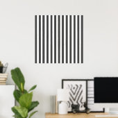 Charcoal Modern Stripes Poster (Thuiskantoor)