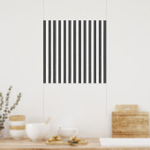 Charcoal Modern Stripes Poster (Keuken)