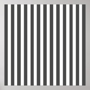 Charcoal Modern Stripes Poster