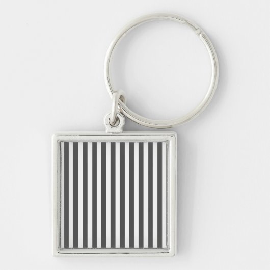 Charcoal Modern Stripes Sleutelhanger (Voorkant)