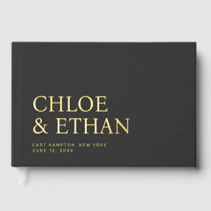 Charcoal Modern Wedding Folie gastenboek