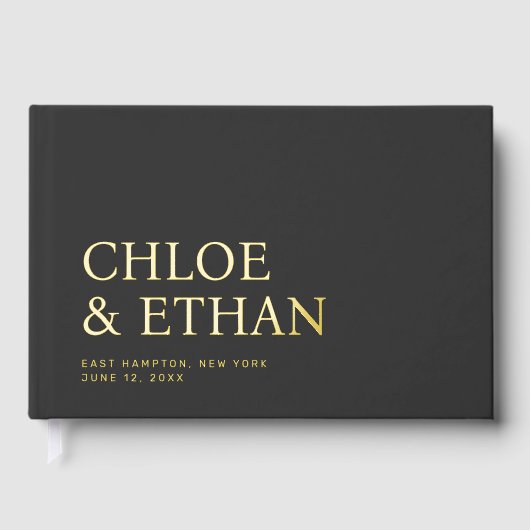 Charcoal Modern Wedding Folie gastenboek (Voorkant)