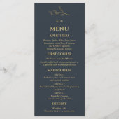 Charcoal Monogram Botanical Minimalist Wedding Menu (Voorkant)