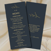 Charcoal Monogram Botanical Minimalist Wedding Menu