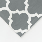 Charcoal Moroccan Quatrefoil Pattern #5 Fleece Deken (Hoek)