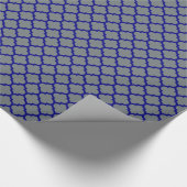 Charcoal Navy Blue Moroccan Quatrefoil Pattern #5 Cadeaupapier (Hoek)