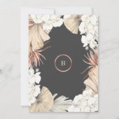 Charcoal Pampas Cream Roos Gold Foil Wedding Kaart (Achterkant)