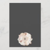 Charcoal Pampas Wreath Cream Boho Monogram Wedding Menu (Achterkant)