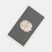 Charcoal Pampas Wreath Cream Boho Monogram Wedding Servet (Hoek)