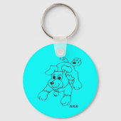 Charcoal Pencil Hondentekening Sleutelhanger (Voorkant)