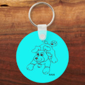 Charcoal Pencil Hondentekening Sleutelhanger (Voorkant)