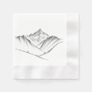 Charcoal Pencil Mountain-landschap Servet