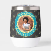 Charcoal Photo Modern Graduation Gift Tumbler (Voorkant)