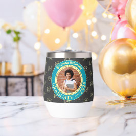 Charcoal Photo Modern Graduation Gift Tumbler