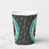 Charcoal Photo Modern Graduation Party Papieren Bekers (Rechts)