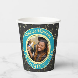 Charcoal Photo Modern Graduation Party Papieren Bekers