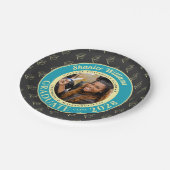 Charcoal Photo Modern Graduation Party Papieren Bordje (Gekanteld)