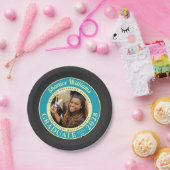 Charcoal Photo Modern Graduation Party Papieren Bordje (Feest)