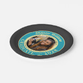 Charcoal Photo Modern Graduation Party Papieren Bordje (Gekanteld)