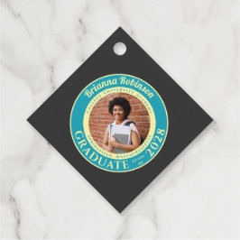 Charcoal Photo Modern Graduation Party Thank You Bedankjes Labels