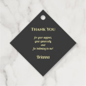 Charcoal Photo Modern Graduation Party Thank You Bedankjes Labels (Voorkant)