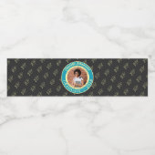 Charcoal Photo Modern Graduation Party Waterfles Etiket (Enkel label)