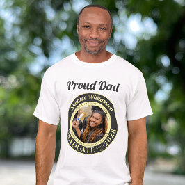 Charcoal Photo Modern Graduation Proud Dad T-shirt