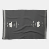 Charcoal Rustic Beer Personalized Kitchen Towel Theedoek (Horizontaal)
