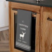 Charcoal Rustic Deer Personalized Theedoek