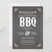 Charcoal Rustic Engagement Party BBQ Kaart (Voorkant)