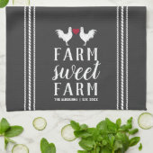 Charcoal Rustic Personalized Boerderij Sweet Boerd Theedoek (Gevouwen)