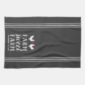 Charcoal Rustic Personalized Boerderij Sweet Boerd Theedoek (Horizontaal)