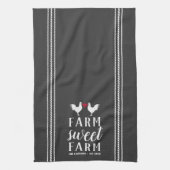 Charcoal Rustic Personalized Boerderij Sweet Boerd Theedoek (Verticaal)