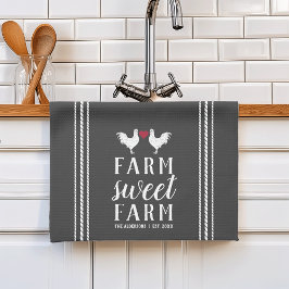 Charcoal Rustic Personalized Boerderij Sweet Boerd Theedoek