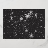 Charcoal Silver Snowflake Holiday Card Folie Feestdagenkaart (Achterkant)