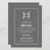 Charcoal Simple Torah Bar Mitzvah Kaart (Voorkant / Achterkant)