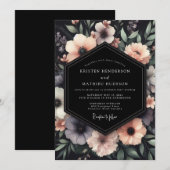 Charcoal Somber Anemone Wedding Kaart (Voorkant / Achterkant)